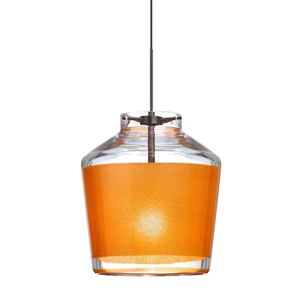 Besa Lighting Pica 6 Cord Pendant, Gold Sand, Bronze Finish, 1x5W LED 1XT-PIC6GD-LED-BR